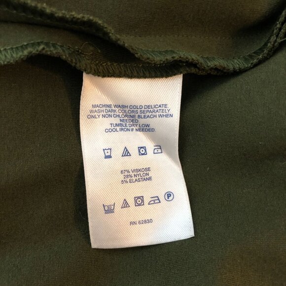 Lands End Dress Sheath Ponte Sleeveless Pockets Stretch Olive Green 18W - Picture 4 of 4